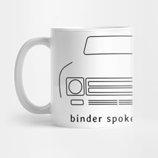 International Harvester Scout "binder spoken here" black outline graphic Mug